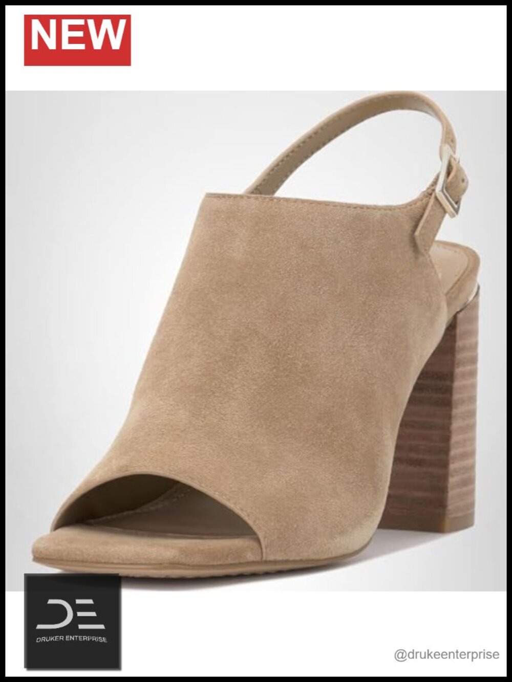 Vince Camuto Haliza Peep Toe Suede Block Heel Slingback Sandals Wedge